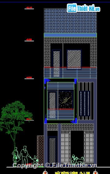 Bản vẽ,nhà phố 2 tâng,Bản vẽ nhà dân,Bản vẽ autocad,Nhà phố 4.2x18m